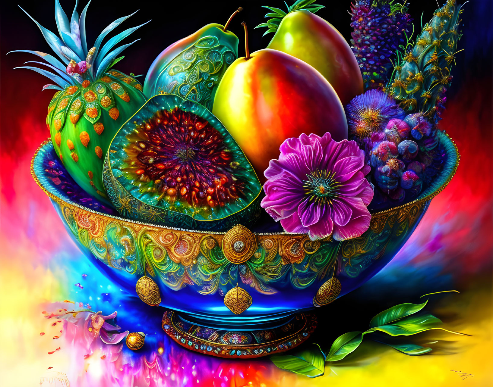 Bowl of Exotic Fruit