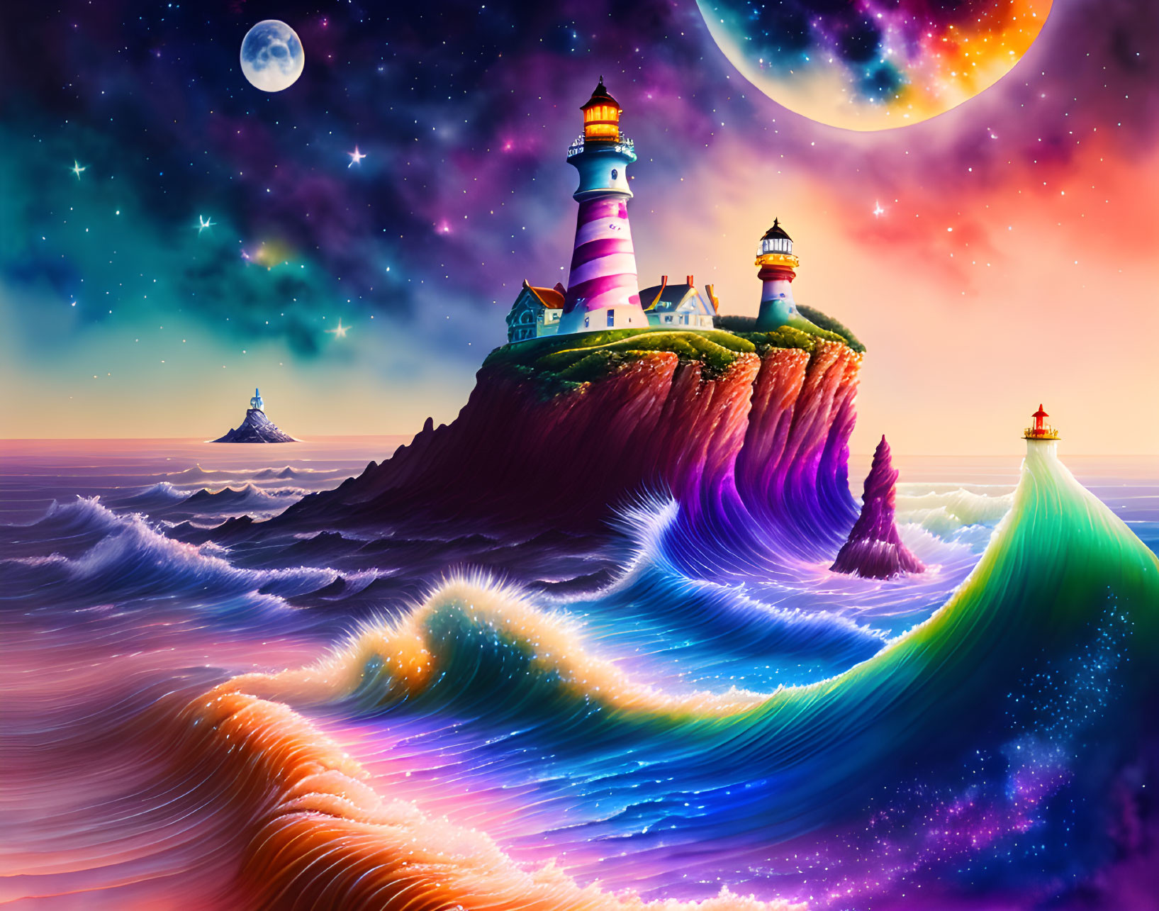 Whimsical Watercolor Lighthouse
