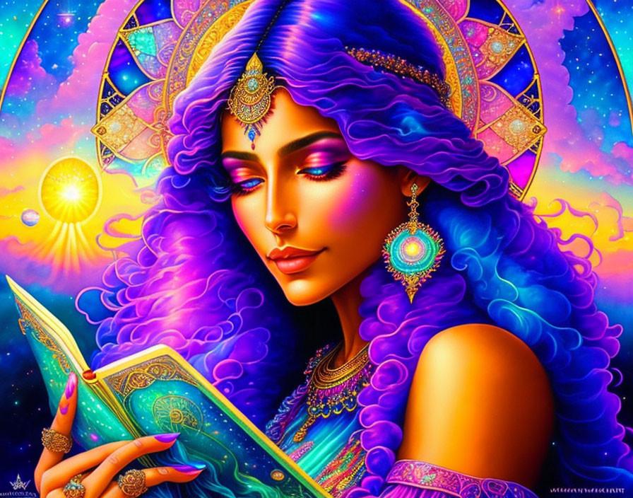Gypsy woman reading Tarot cards