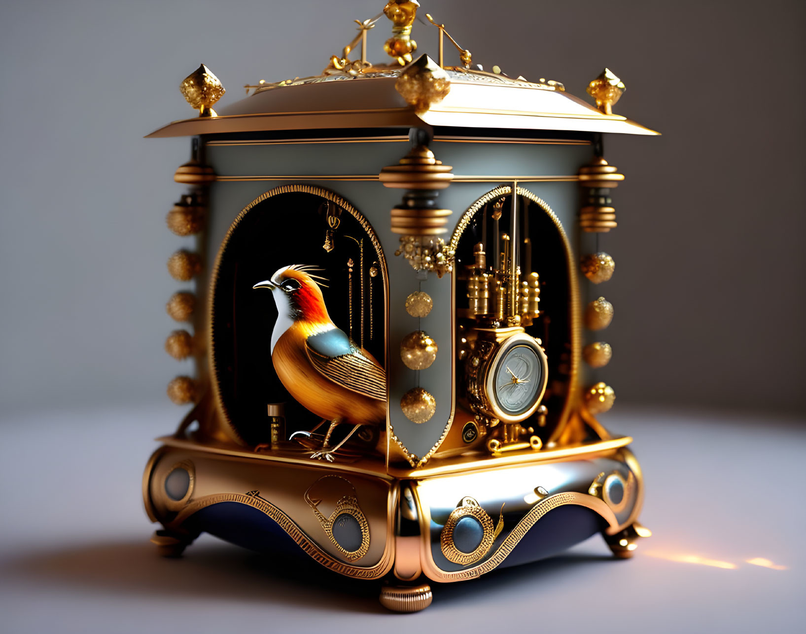 a bird in a music box