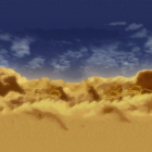 Abstract close-up: Golden clouds on deep blue sky