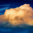 Soft-focus cumulus cloud cluster in serene blue sky.