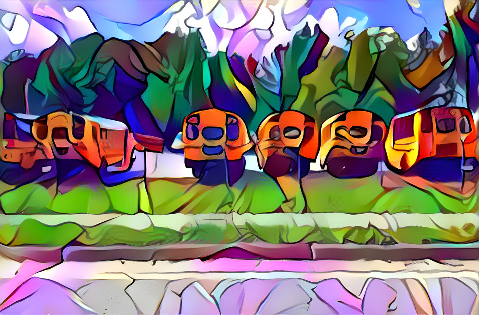 cartoon school buses