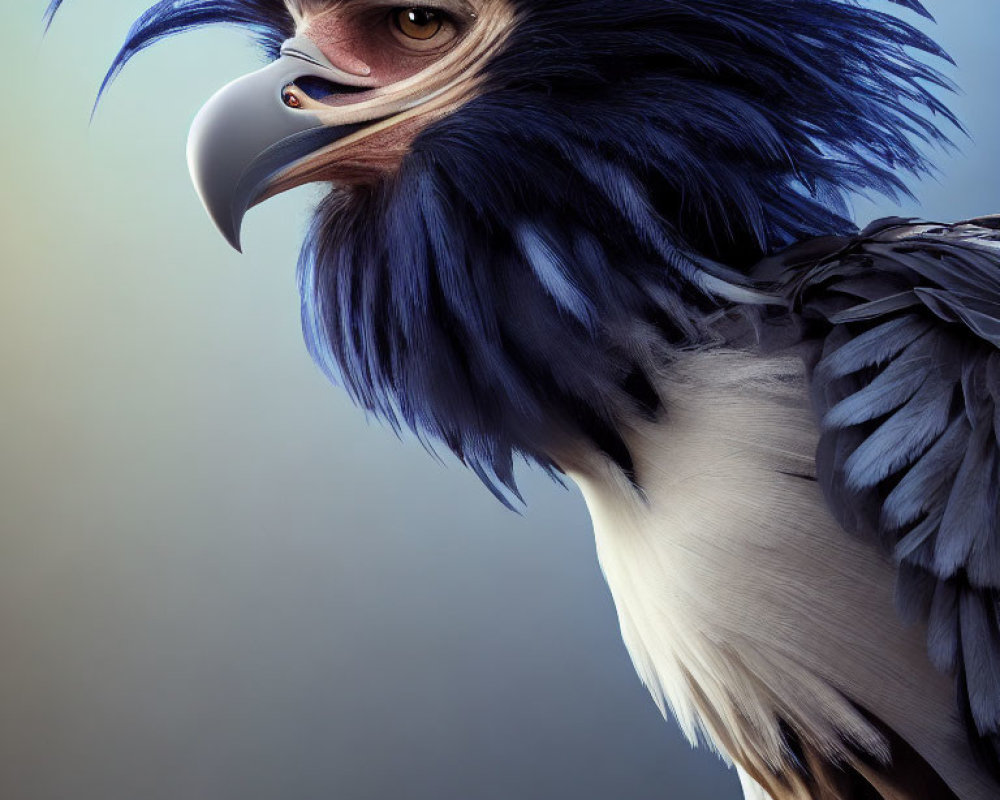 Avian and Human Eye Blend in Eagle Artwork