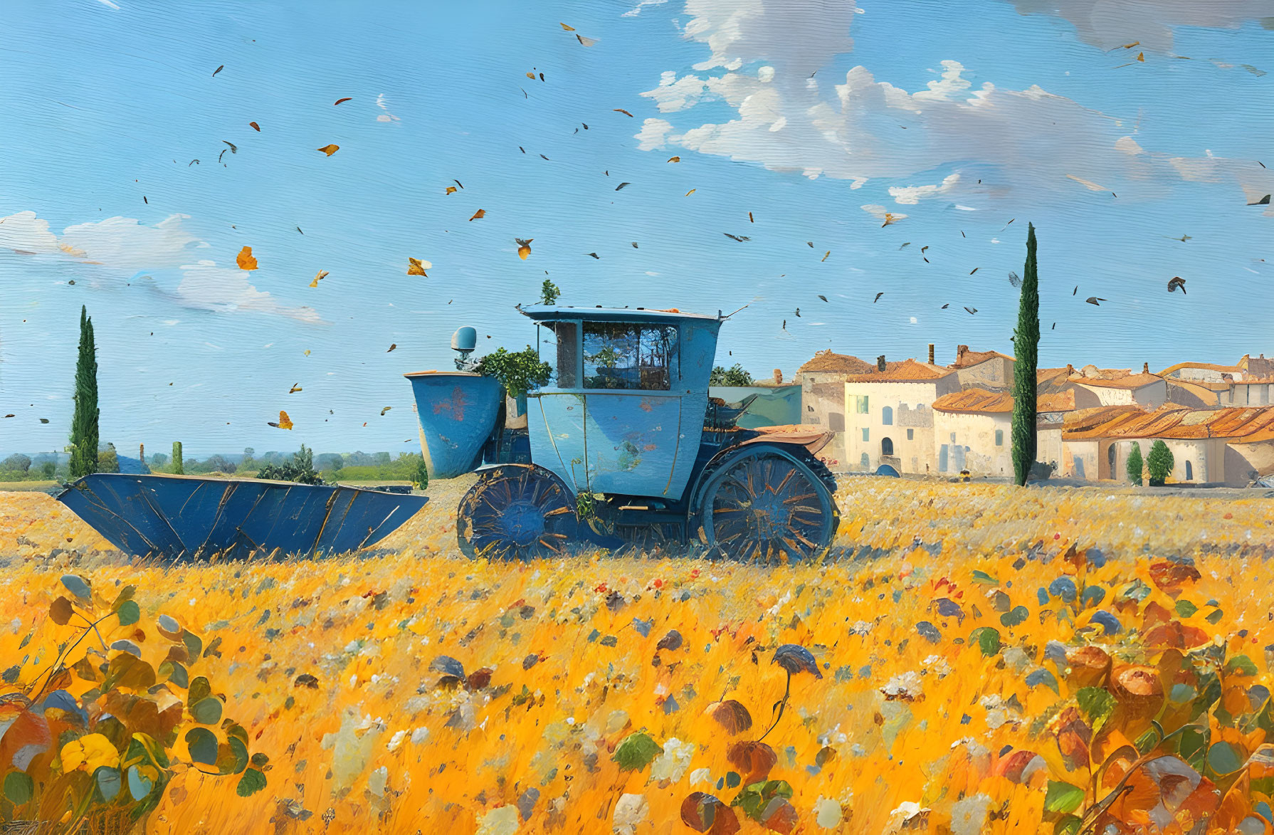 Harvest at Arles in the Provence