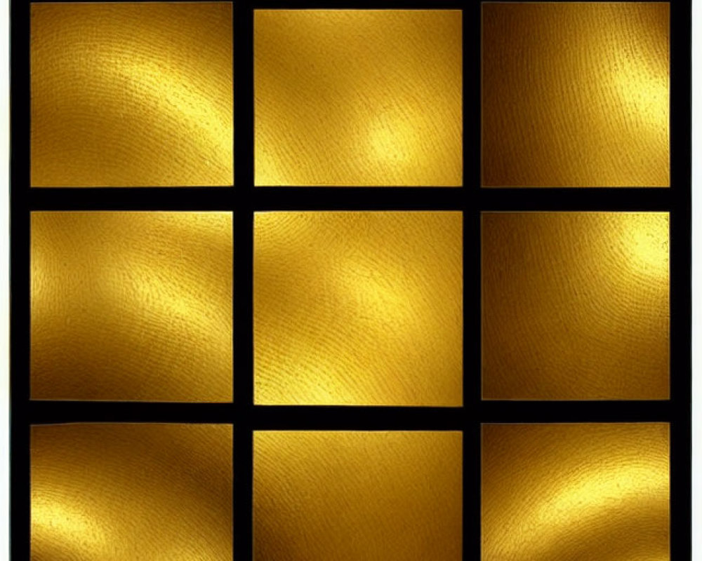 Golden Illuminated Square Panels with Wavy Textured Pattern