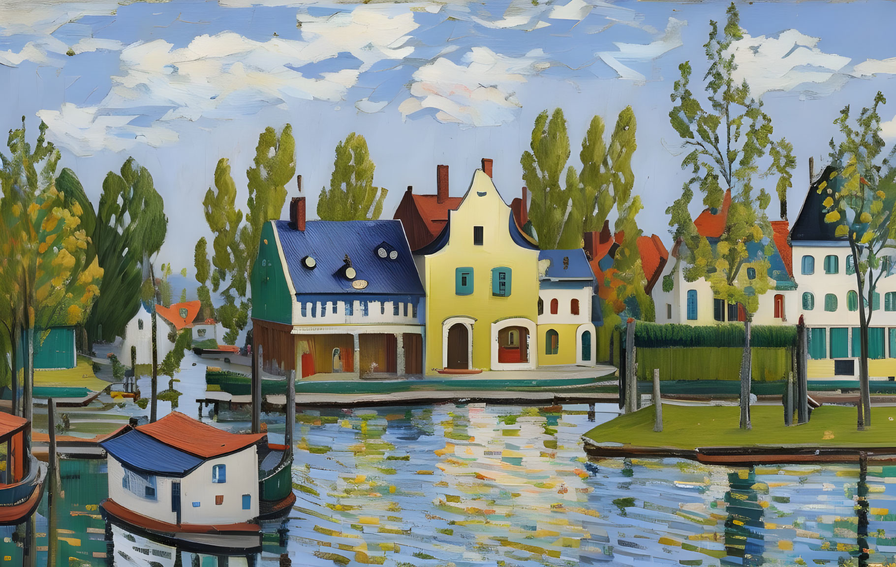 Houses by the Bank of the River Zaan