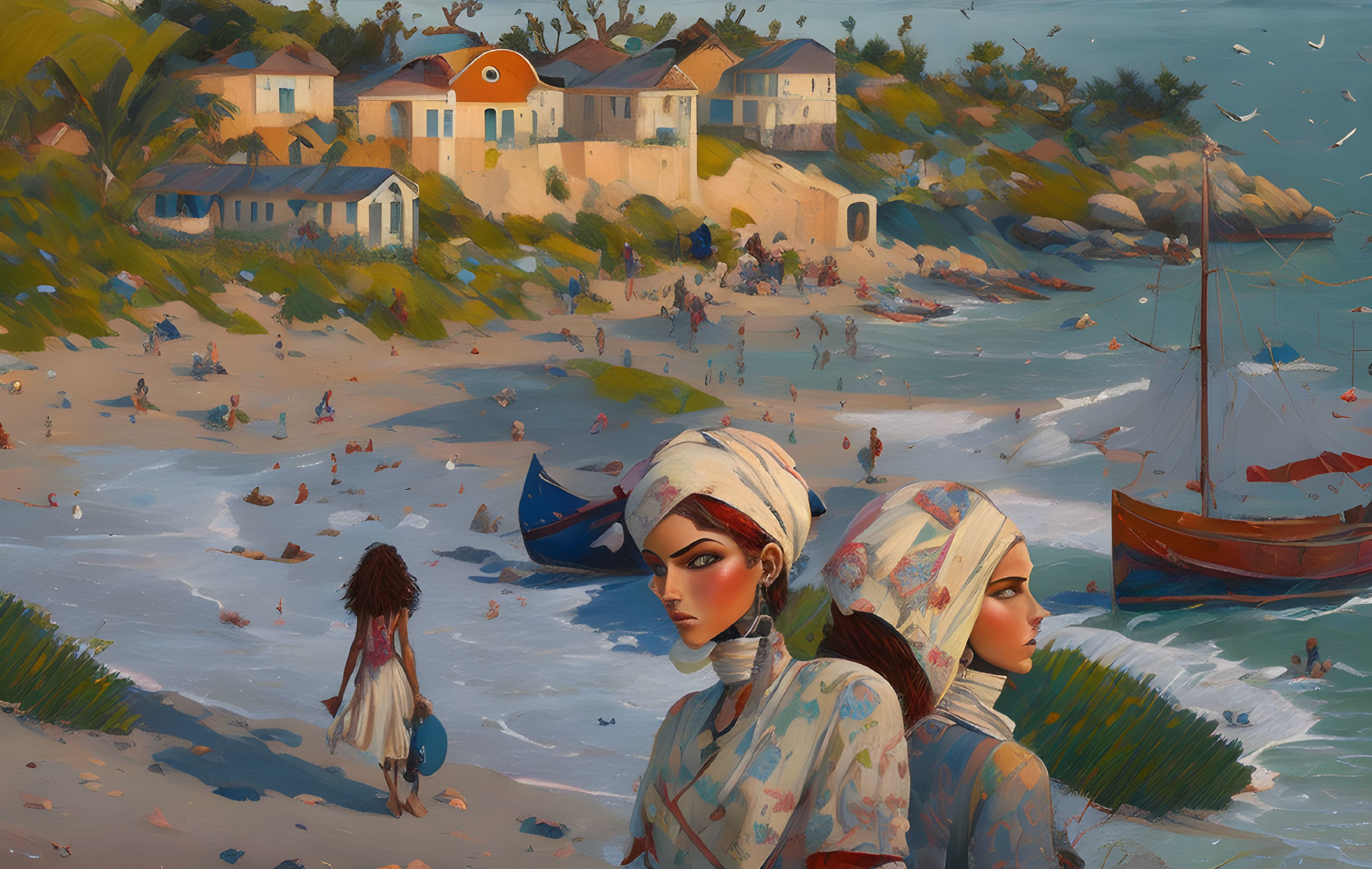Chicos en la playa painting by Joaquín Sorolla