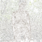 Detailed illustration of humanoid figure with patterned skin in surreal setting