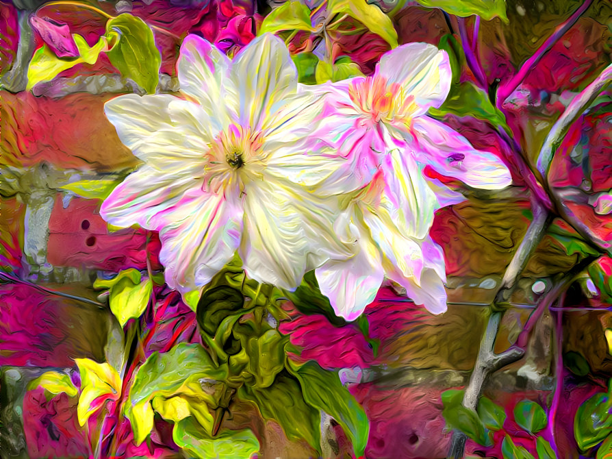Painterly Clematis Flower