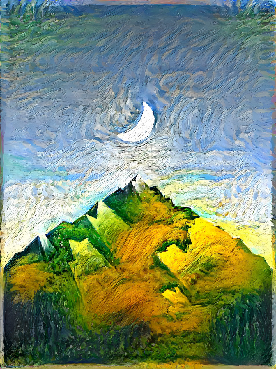 night in dreamy mountain