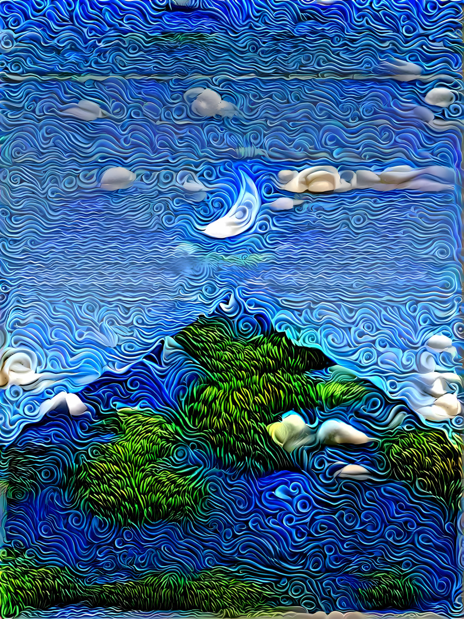 night indreamy mountain