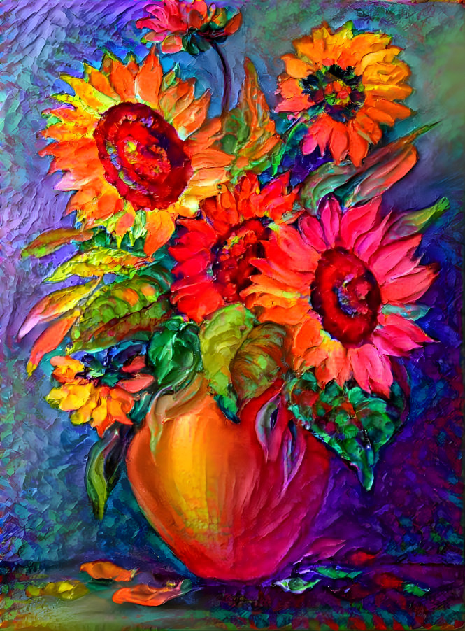 Colorful Sunflowers