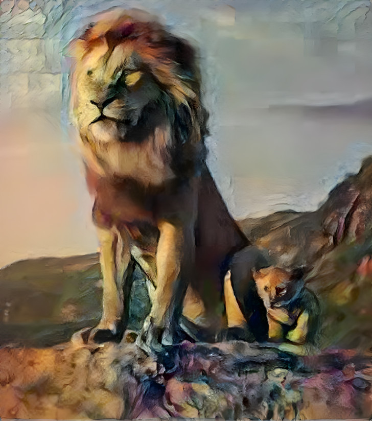 Lion King with His Son 