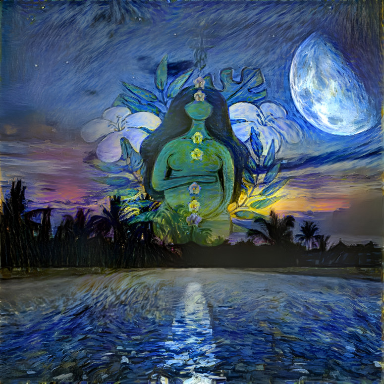 Gaia's Energies On A Starry Night 