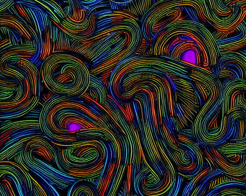 Colorful Swirling Patterns in Abstract Artwork