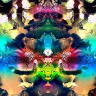 Colorful Abstract Image with Floral Motifs and Butterfly Elements