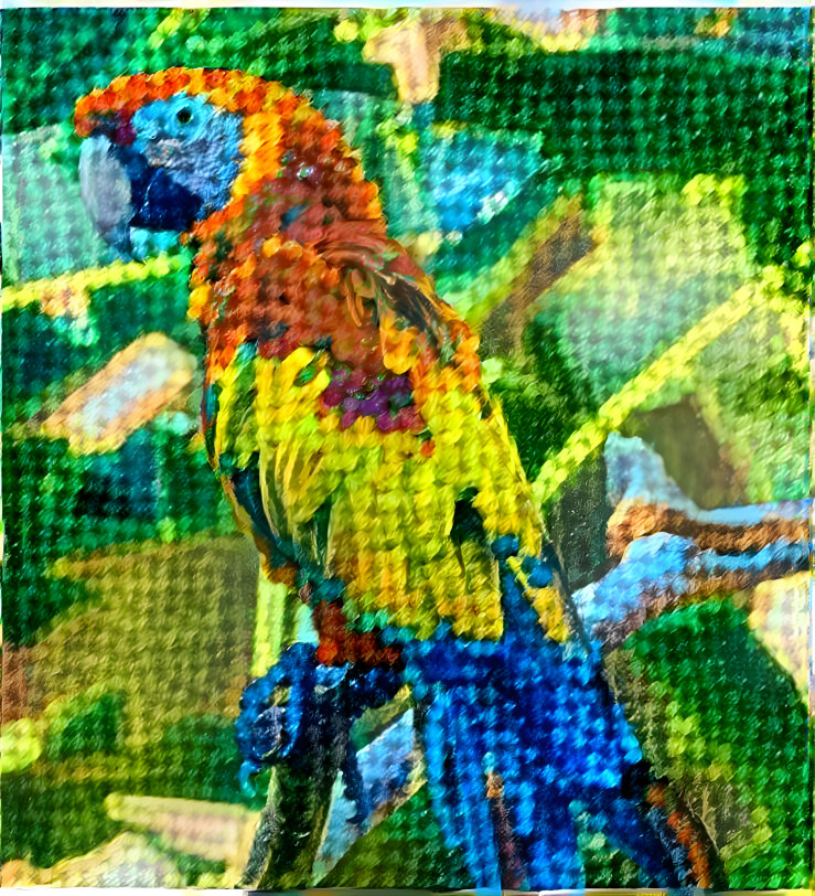 Needlepoint Parrot