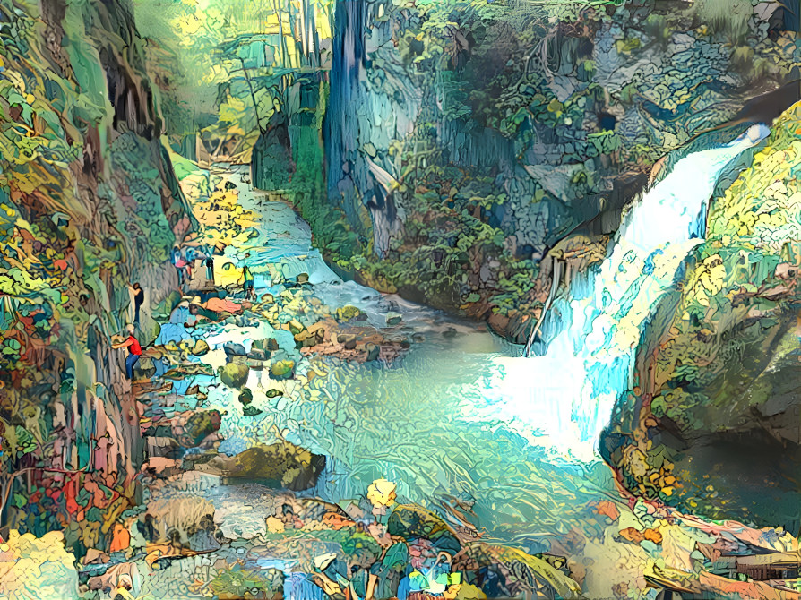 Watercolour waterfall 