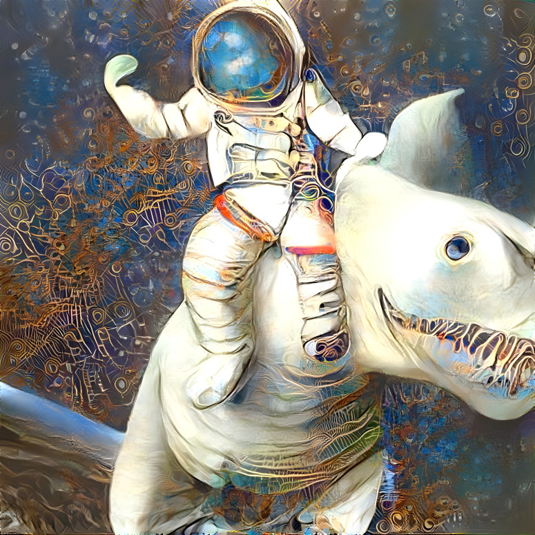 Riding T-Rex in space