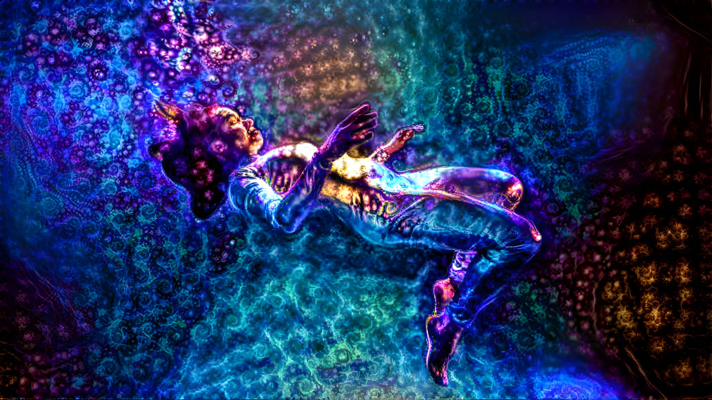 Floating in psychedelic vomit