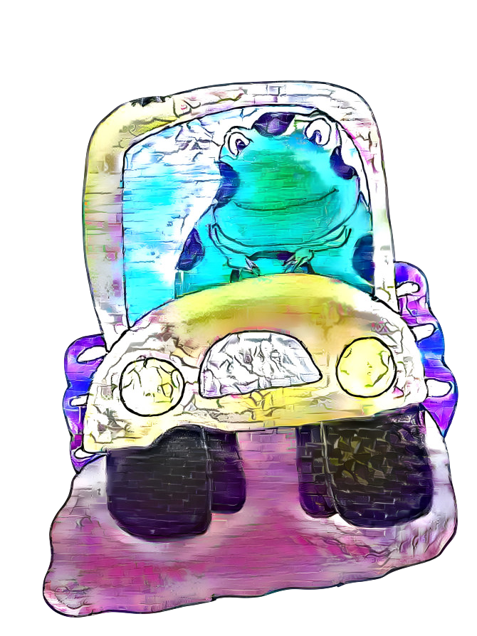 Frog Driving on a Beach