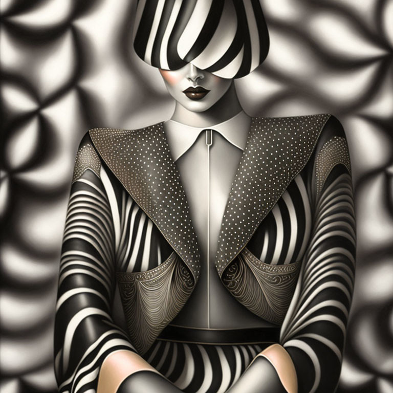 Striped woman