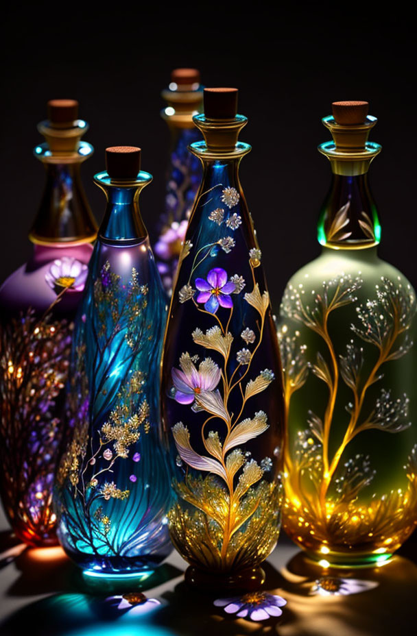 Intricate glass jars