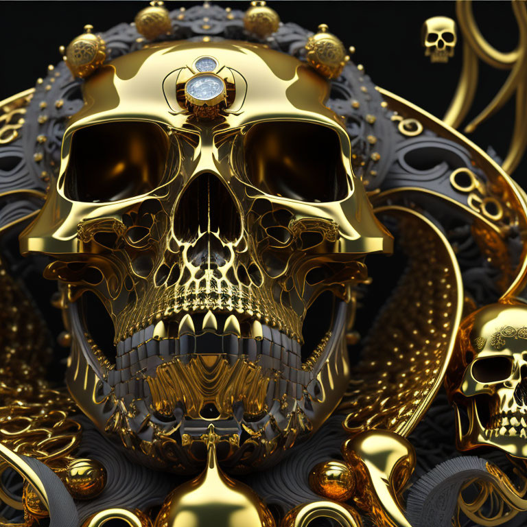 Golden skulls 