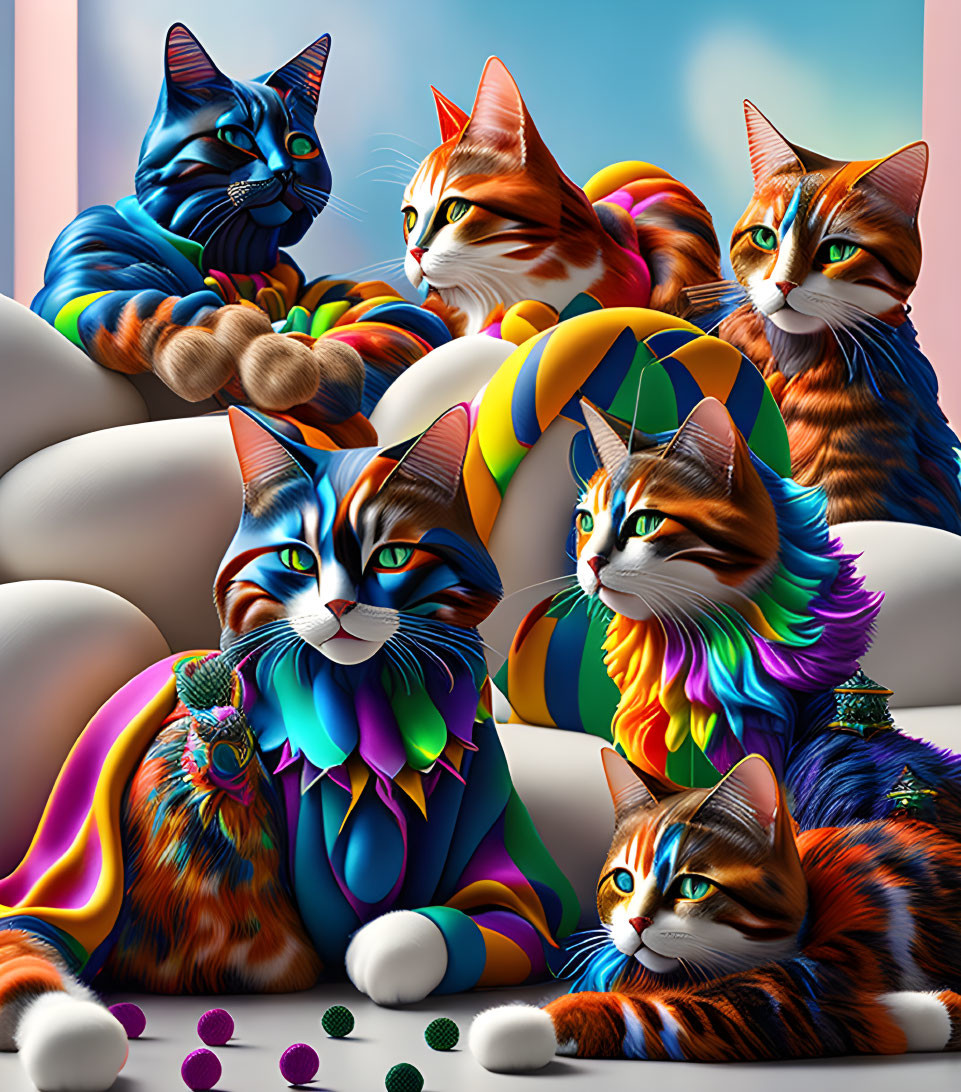 Gatos de colores