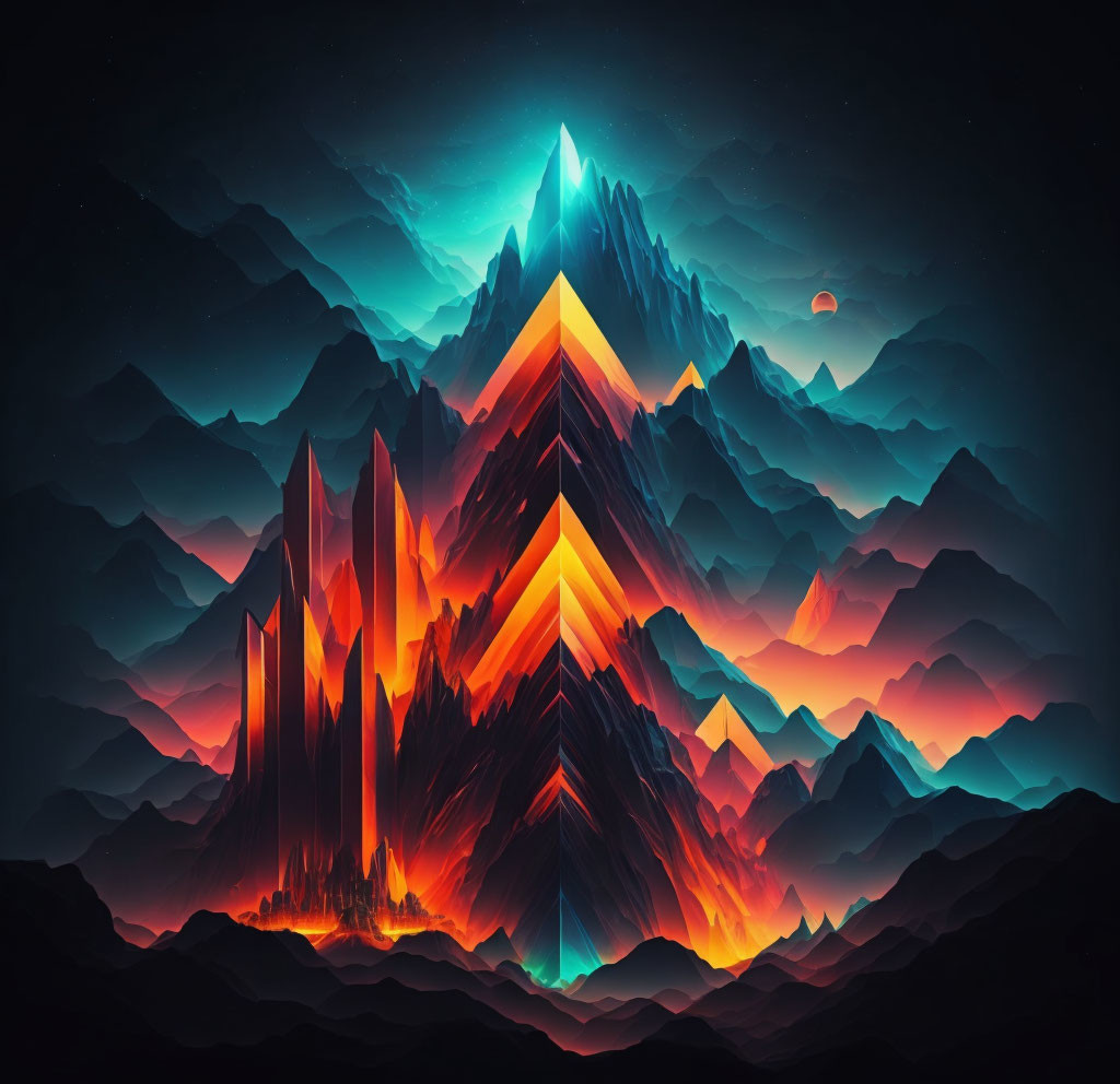 Neon mountains