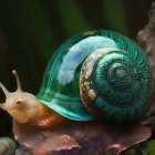 Colorful Digital Art: Vibrant Snail with Iridescent Shell
