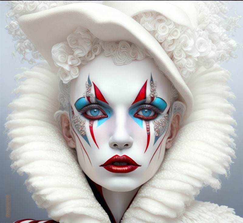 Pale white clown 