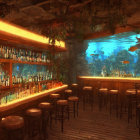 Aquarium Wall Bar with Underwater Theme