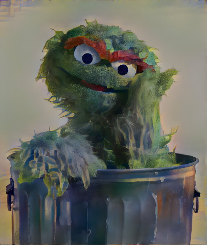 Oscar the Grouch; painting by Seurat