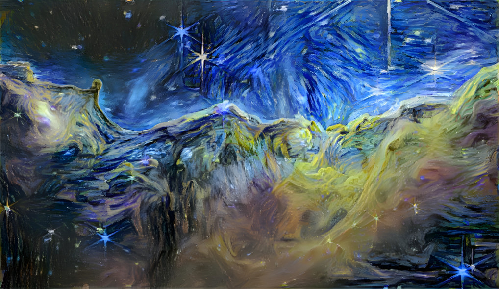 Carina Nebula by James Webb meets van Gogh