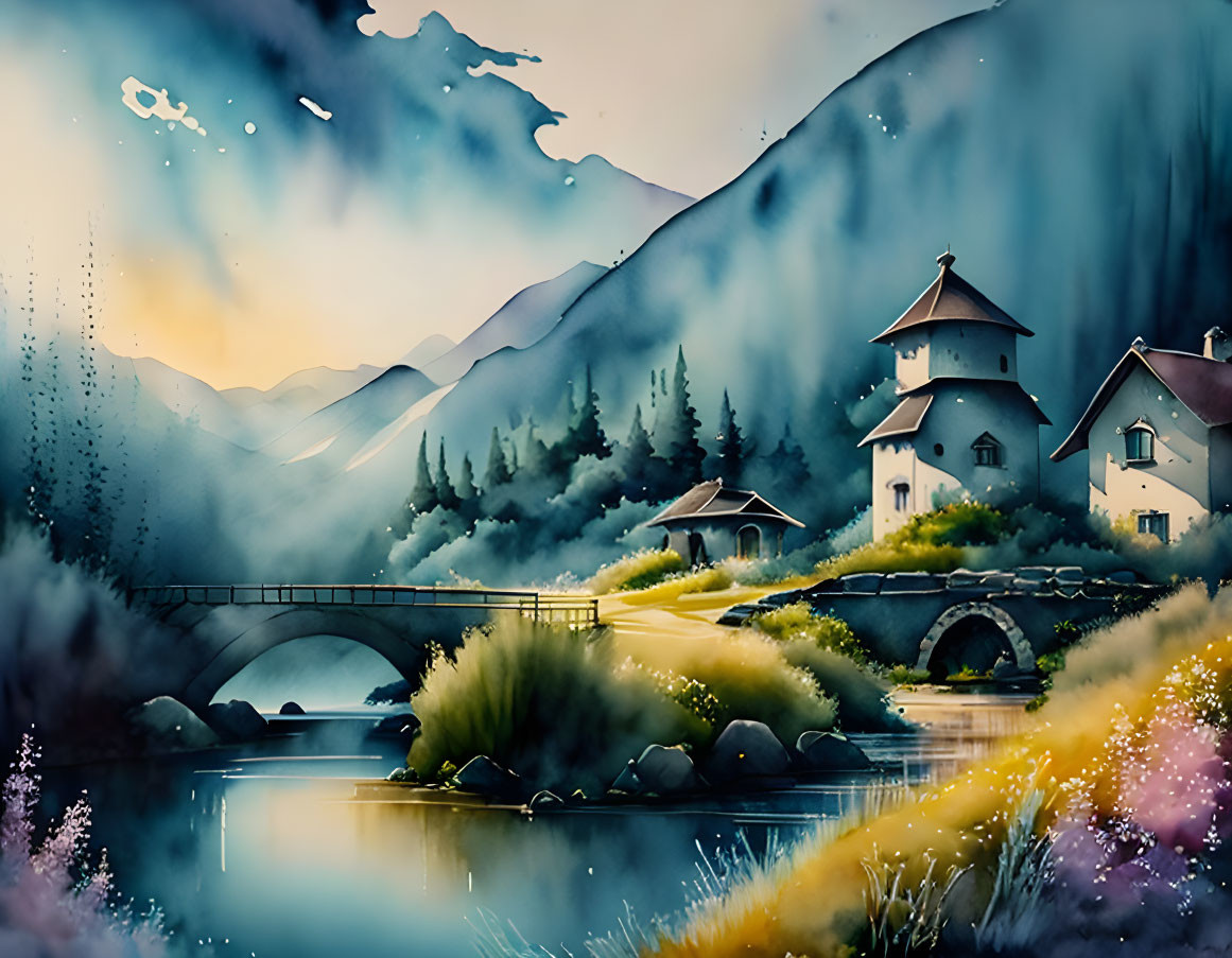Watercolor landscape