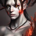 Fantasy creature digital artwork with pointed ears and sharp teeth