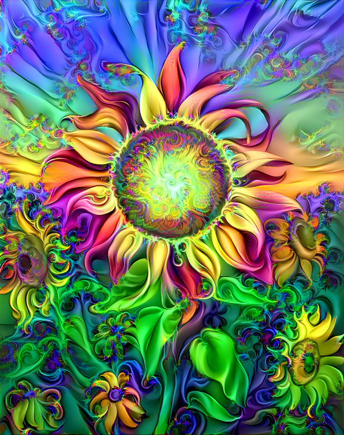 Psychedelic Sunflower 6 Redux