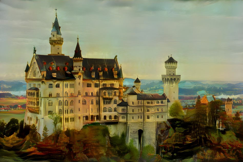 Painting deep style of Neuschwanstein