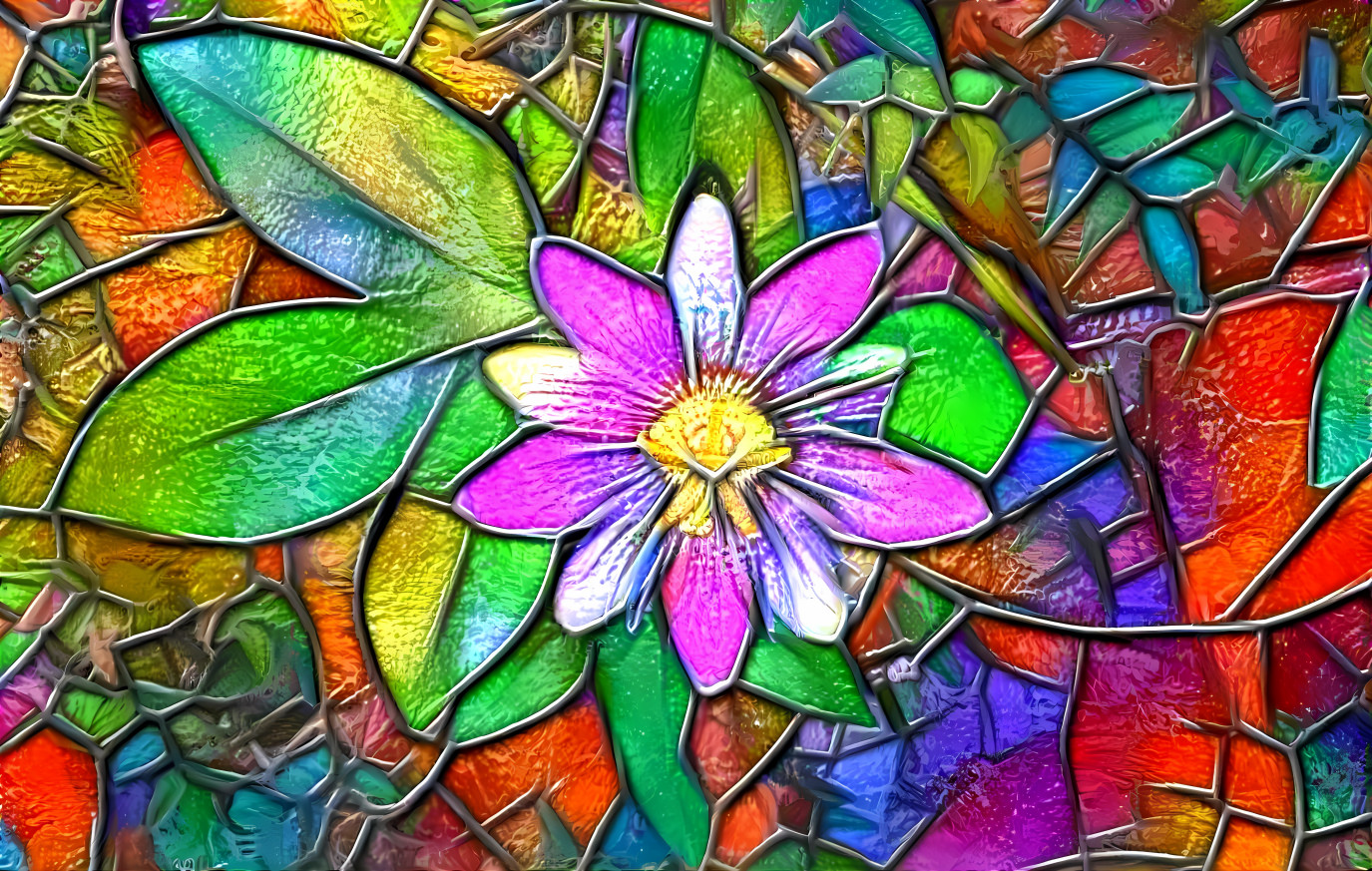 Stained glass passionflower