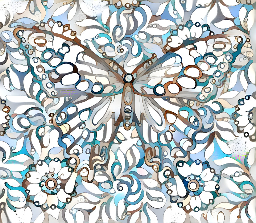 Butterfly using ocean wave palette kaleidoscope