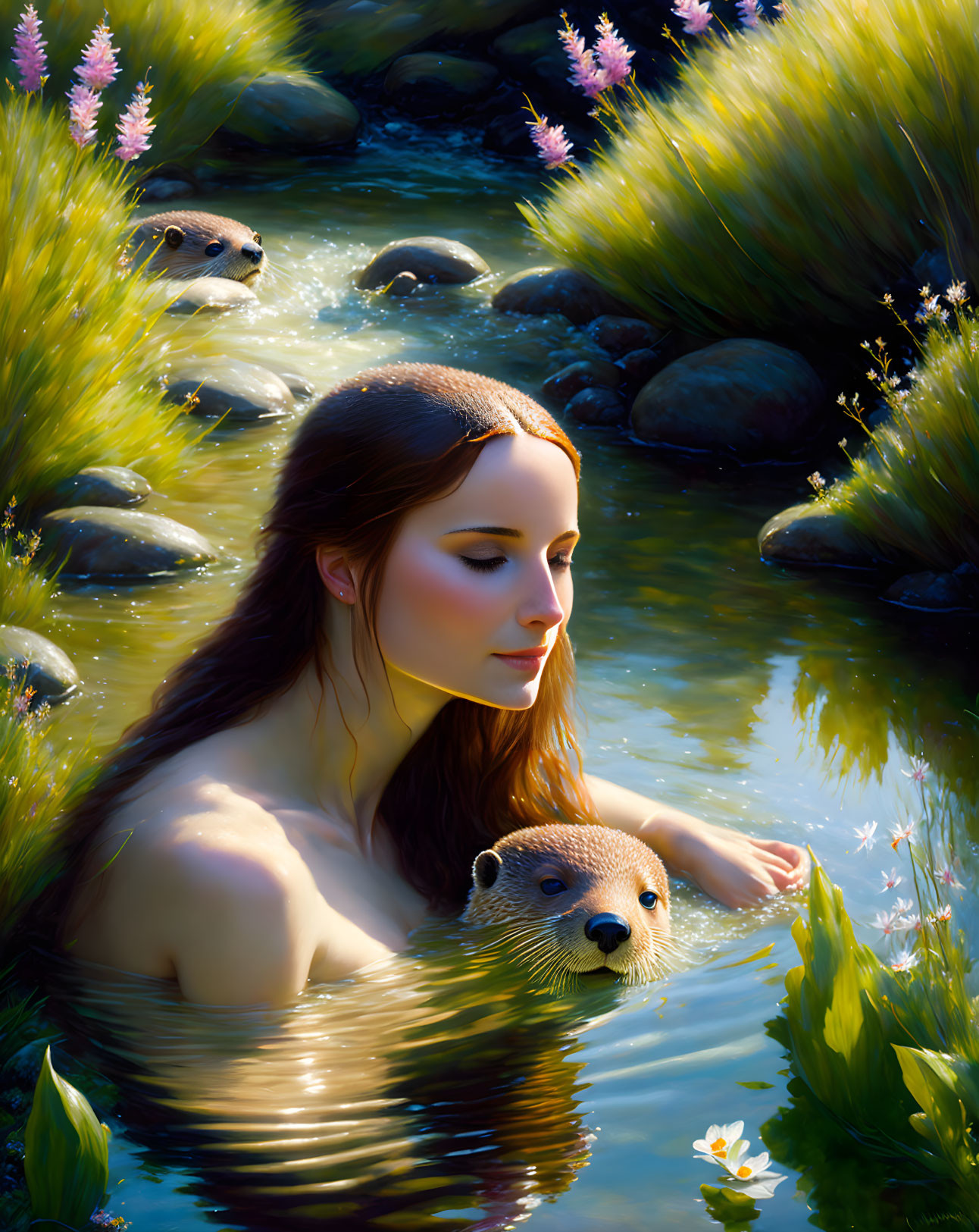 Women with River Otter