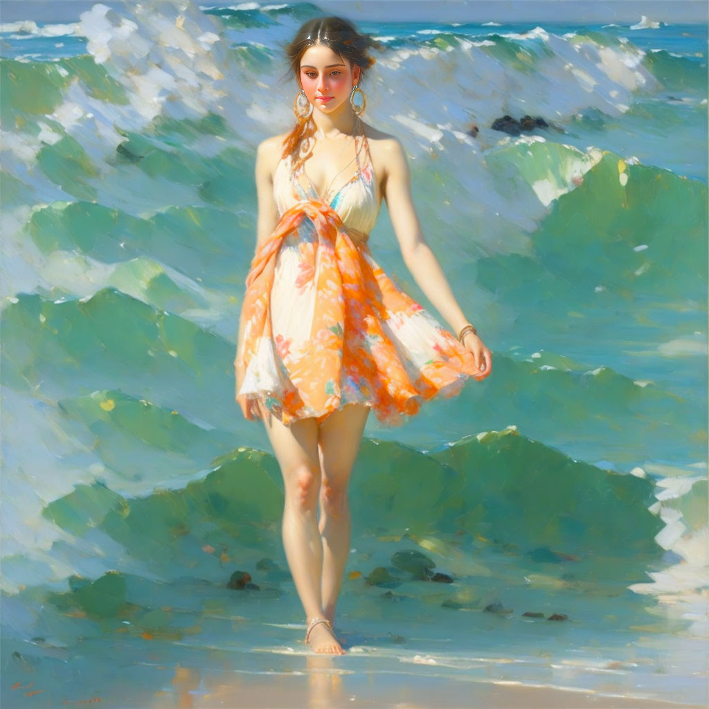 Woman in the Waves