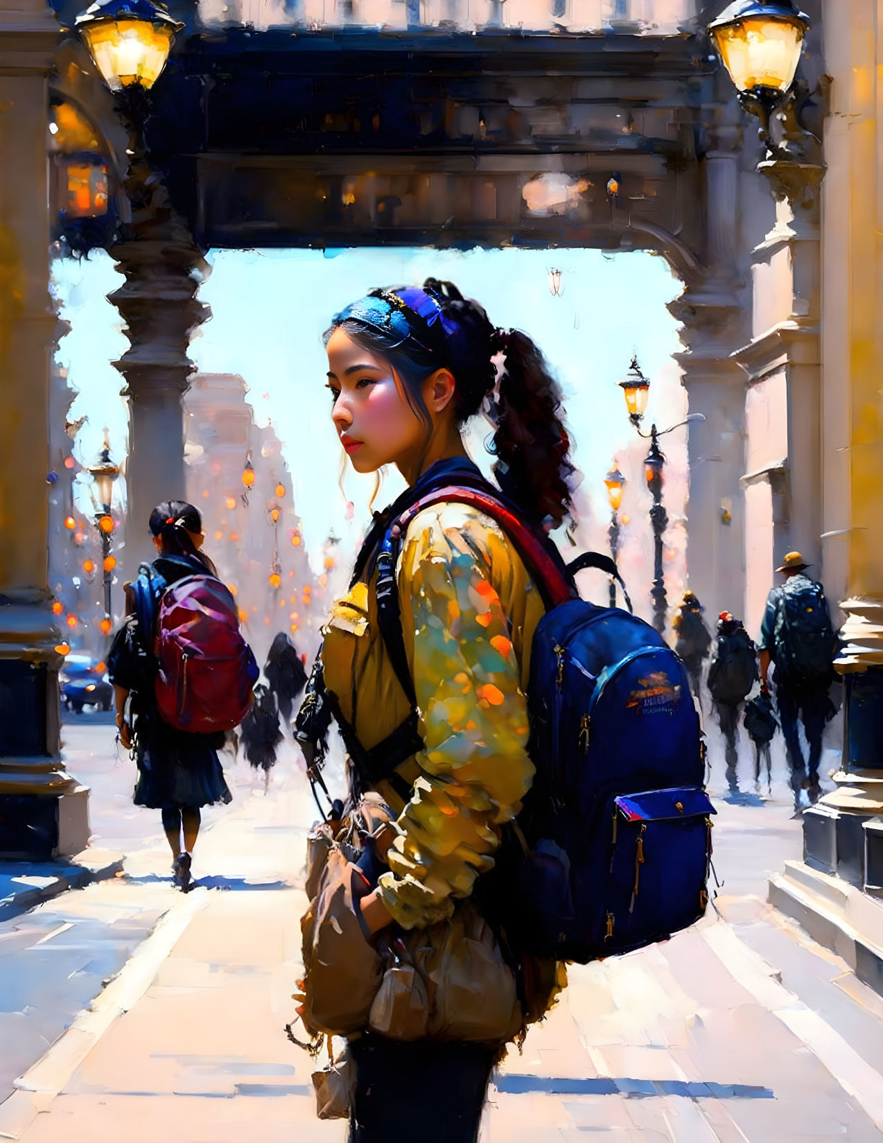 Woman with Backpack