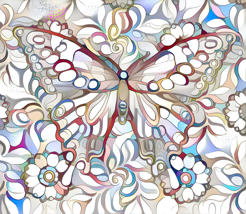 Butterfly with random circles style
