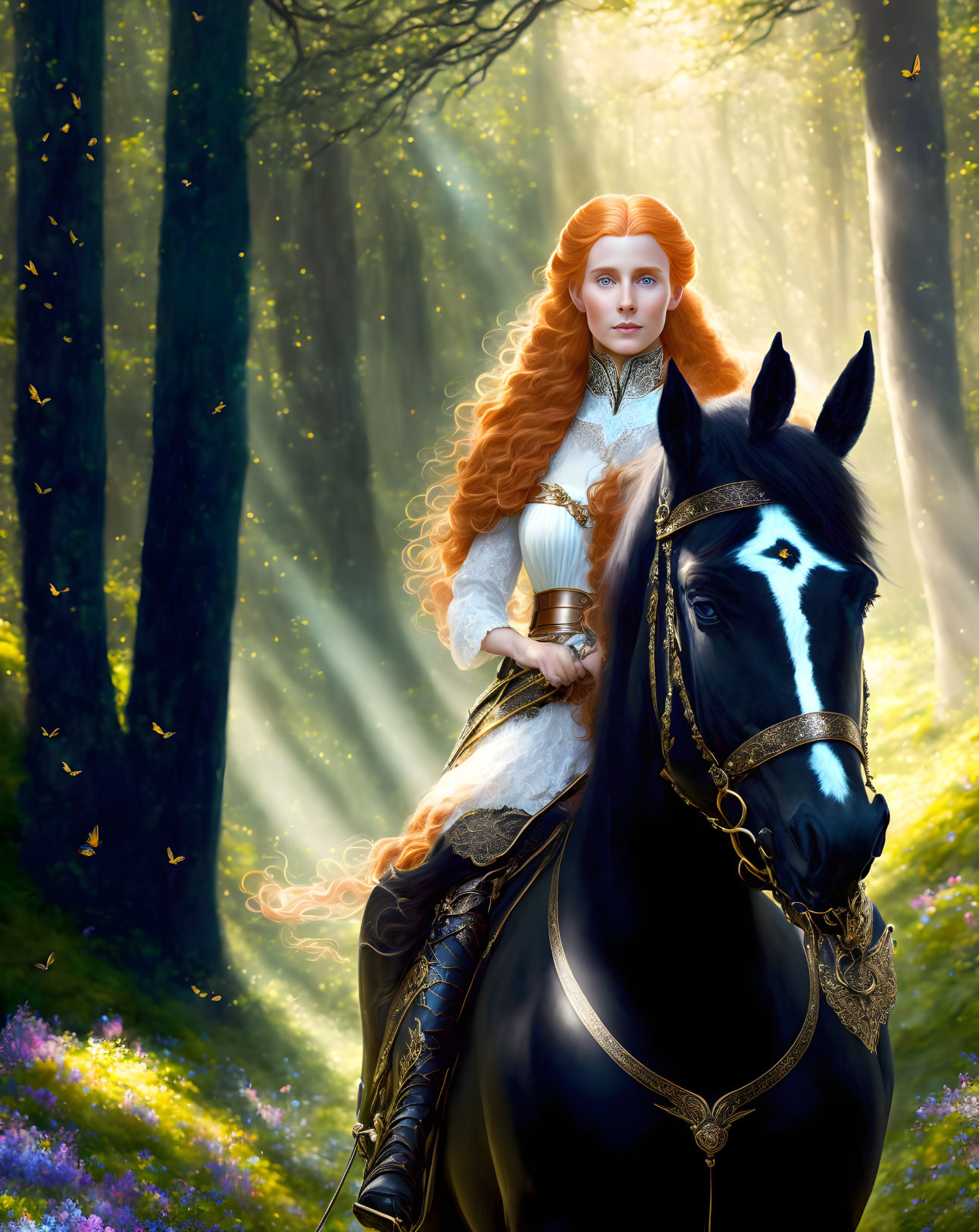Fantasy woman on horseback