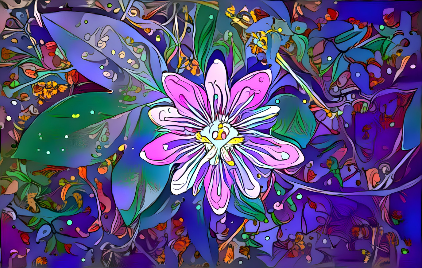 Passion flower from original photo