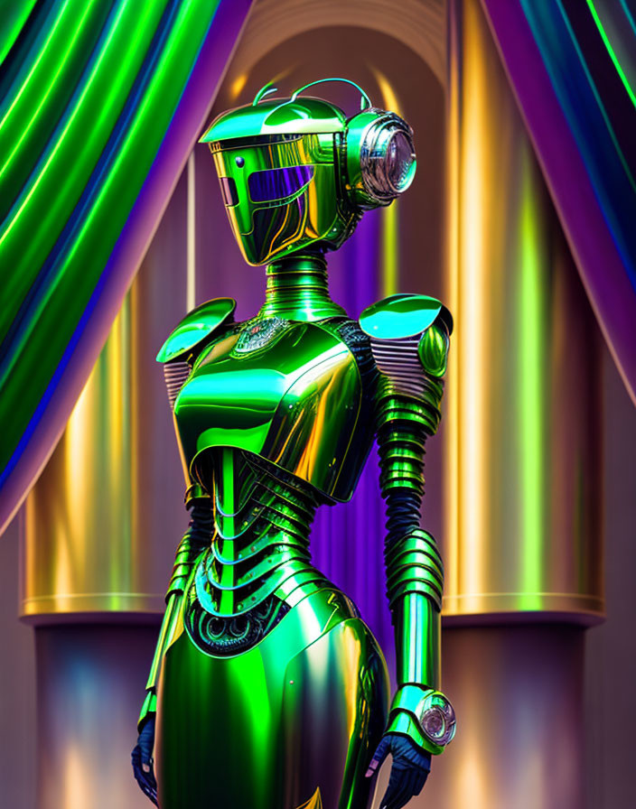 Robot standing portrait