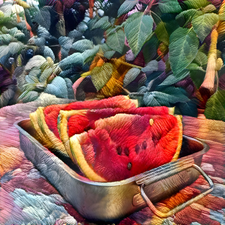 Watermelon Evenings - AI Embroidery 